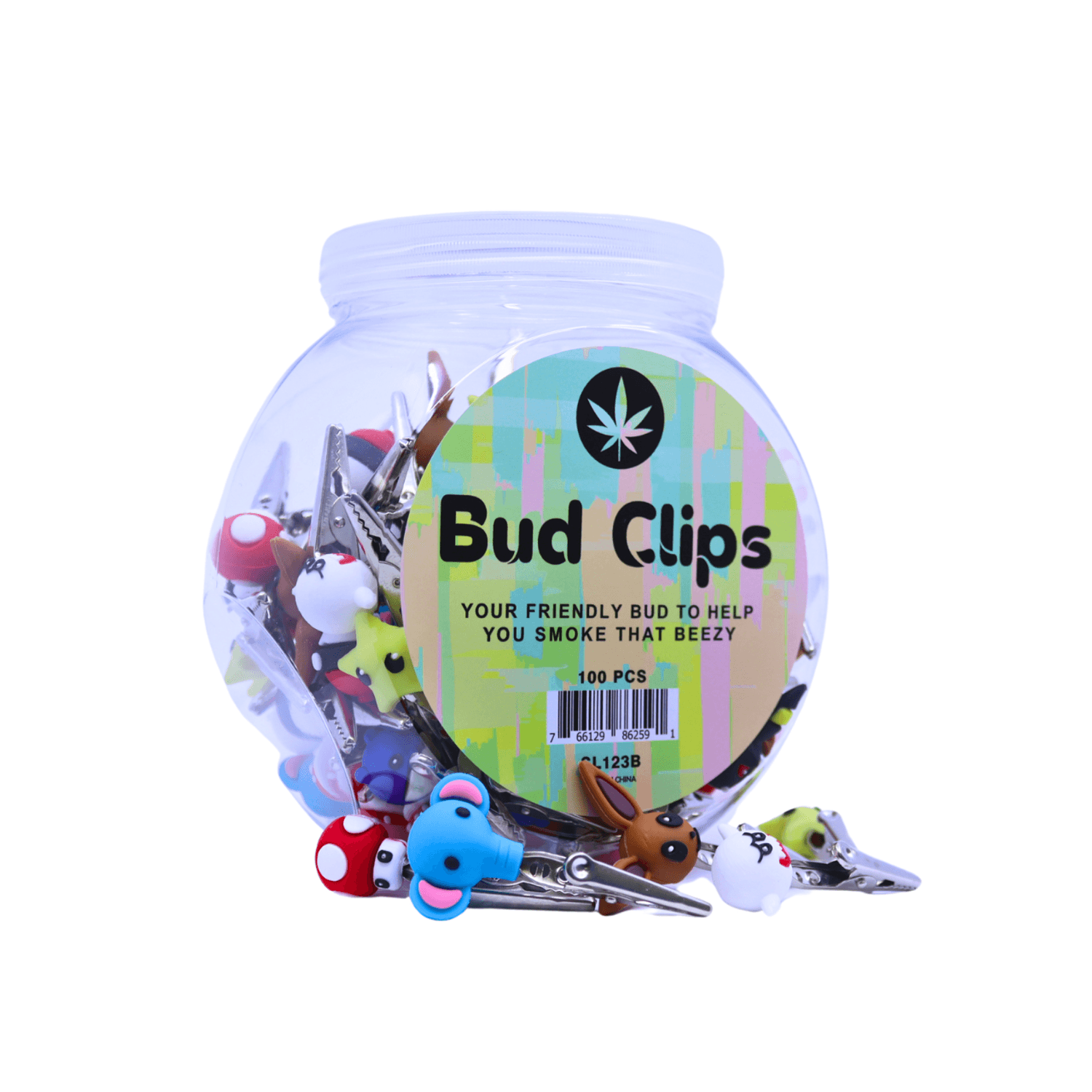 Silicone - Bud Clips Jar | 100 Units / Jar | Jar