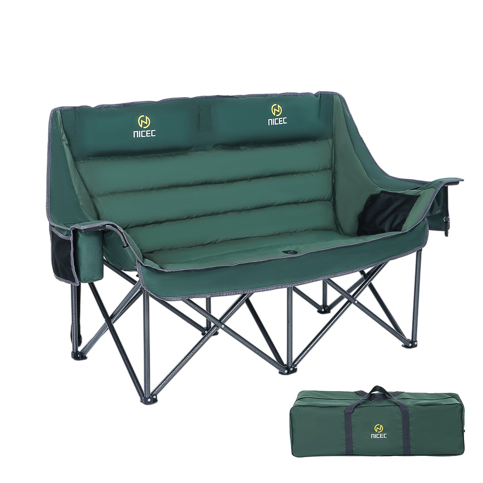 Nice C Oversized Loveseat Camping Chair for Adults, Extra Padded with Cooler & Cup Holder image