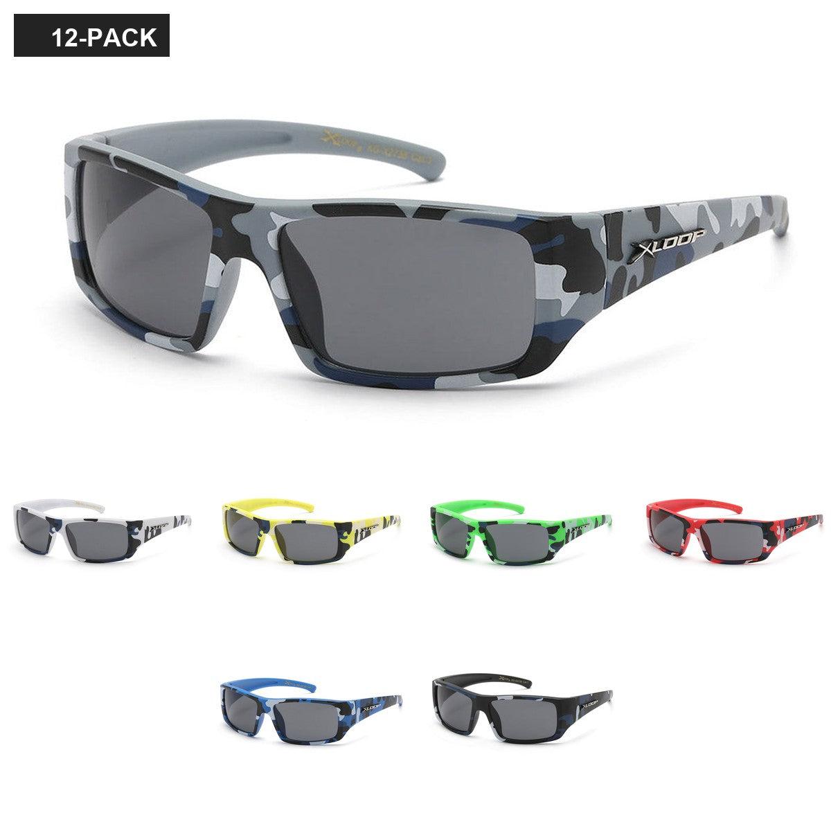 Kids X-Loop Camo Print Bulk Sunglasses KG-X2738 image