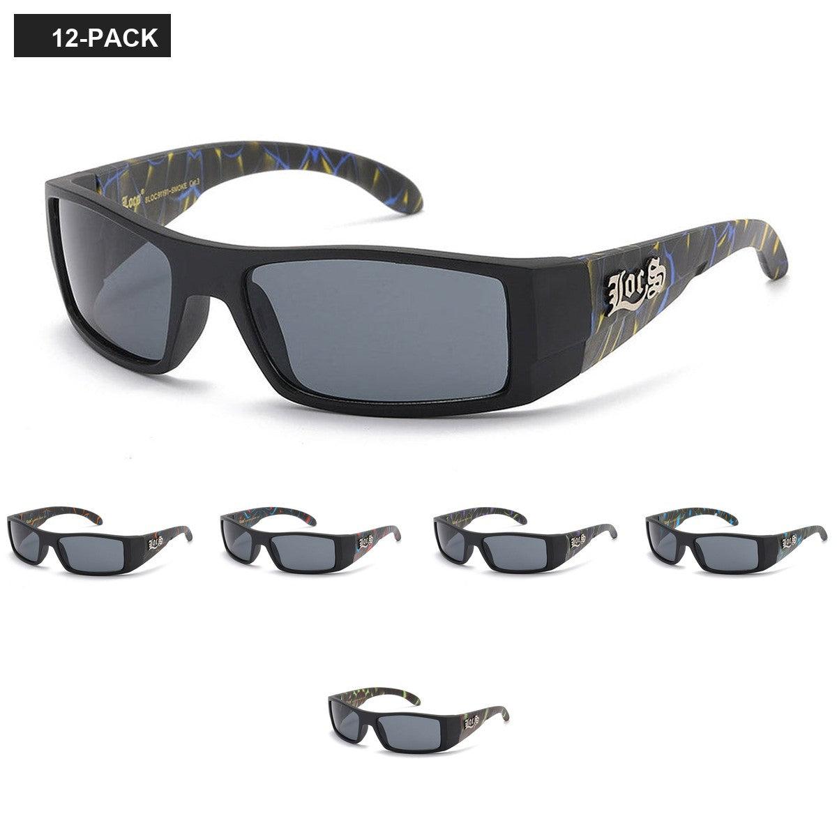 Locs Smoke Print Men's Bulk Sunglasses LOC91191-SMOKE image