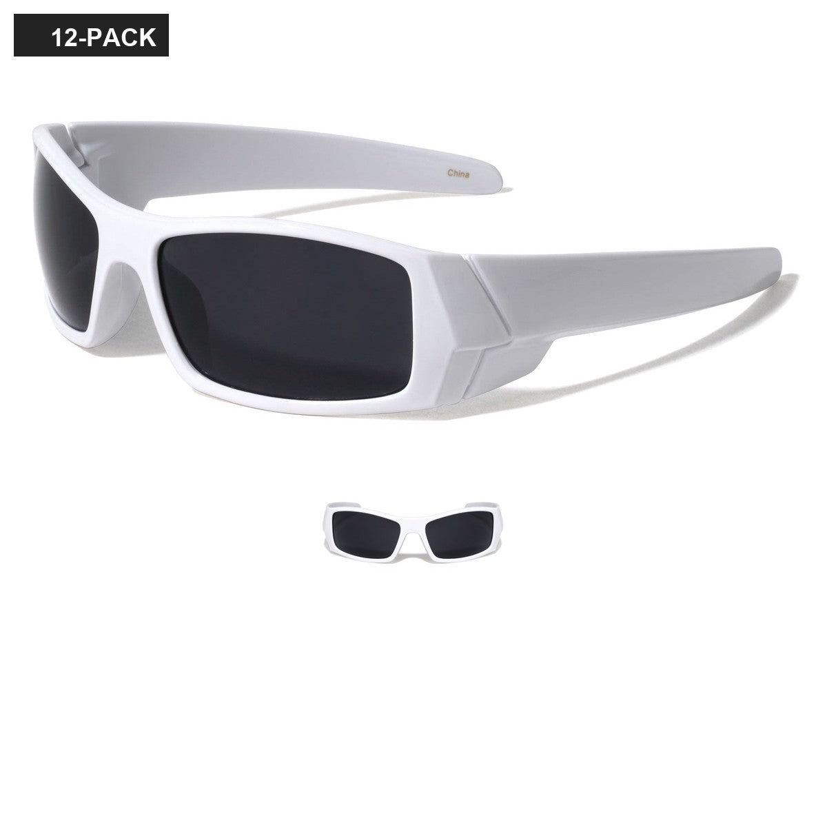 Rectangle White Frame Men's Bulk Sunglasses BP0253-WHITE