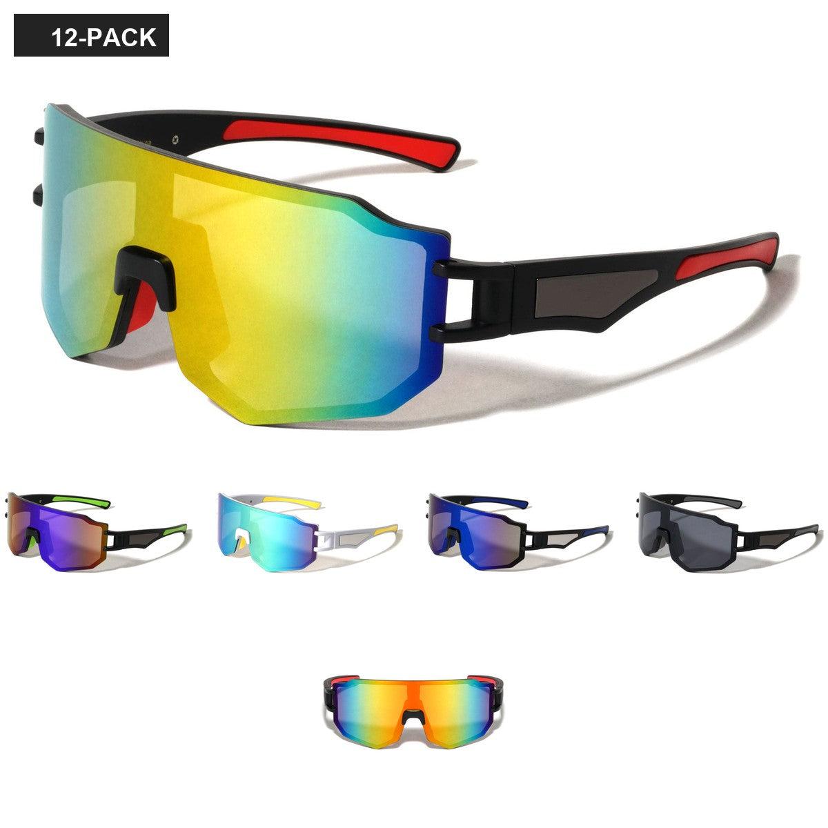 Shield Wrap Around Men's Sunglasses Wholesale BP0312-CM image