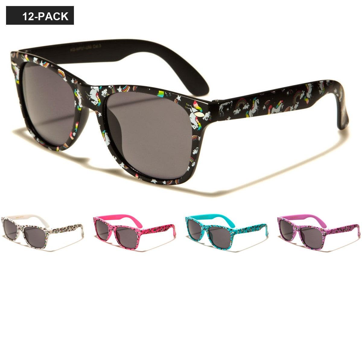 Unicorn Print Classic Kids Bulk Sunglasses KG-WF01-UNI image