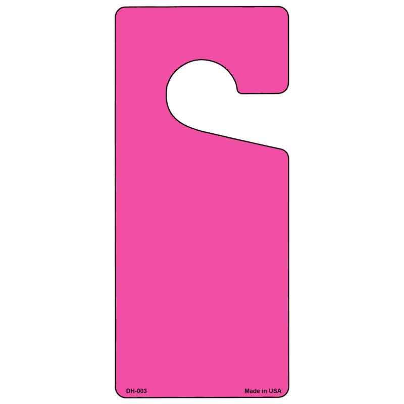 Pink Solid Blank Novelty Metal Door Hanger DH-003 image