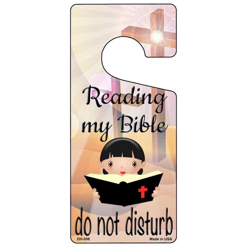 Reading My Bible Novelty Metal Door Hanger DH-058 image