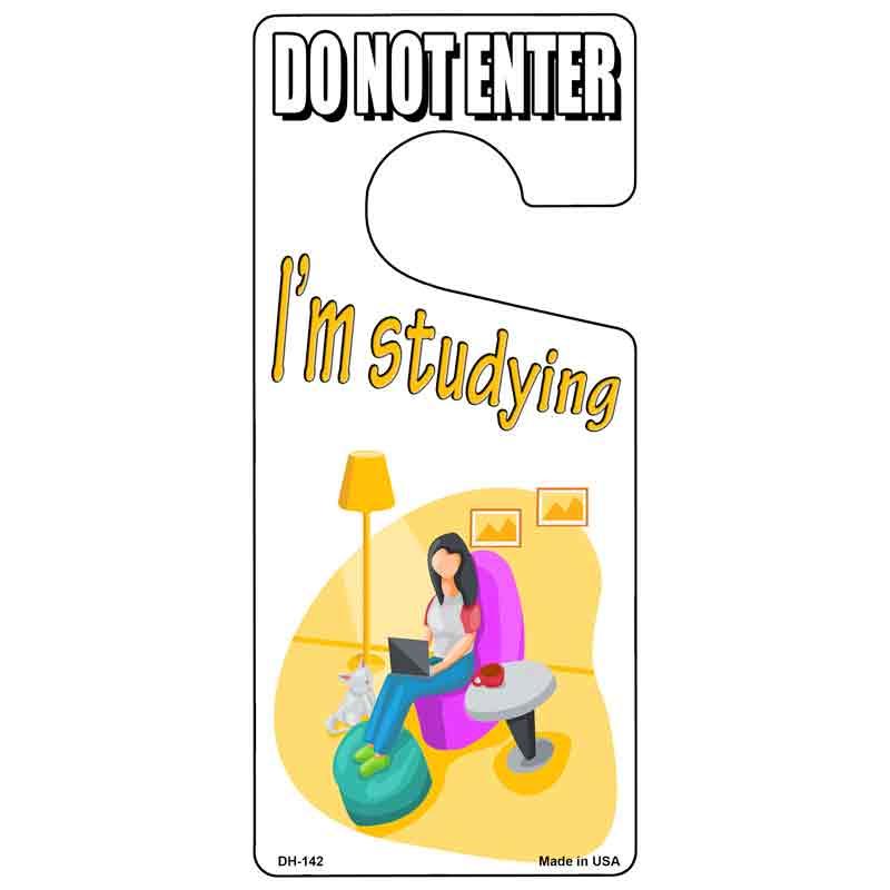 Im Studying Yellow Novelty Metal Door Hanger DH-142 image