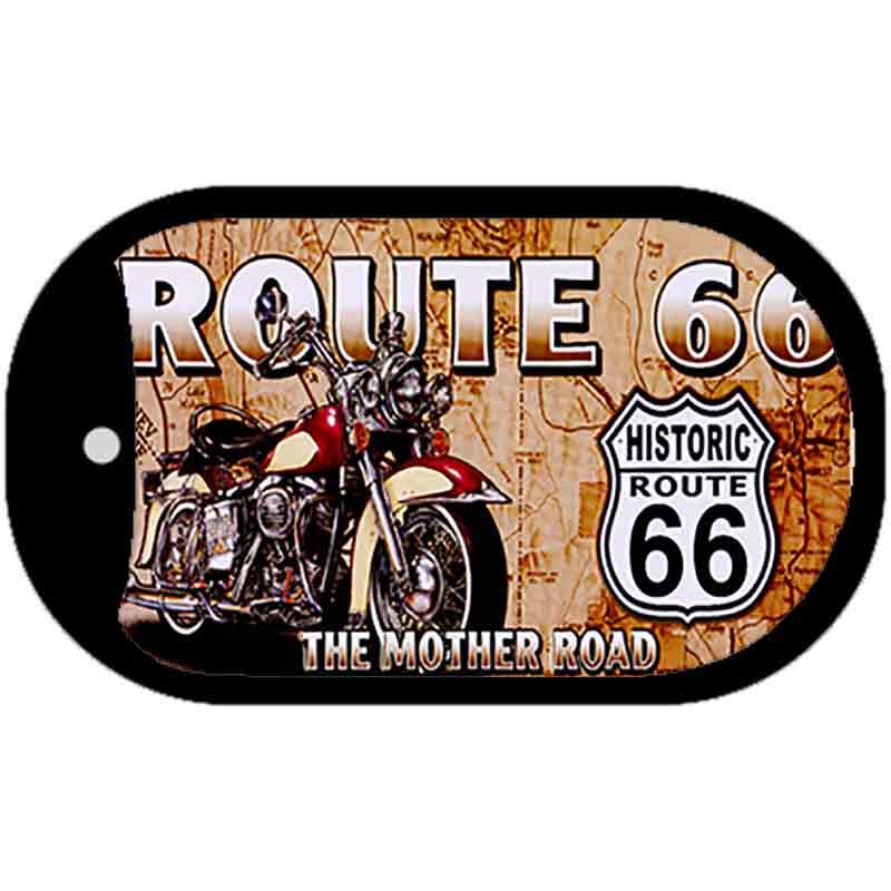 Route 66 Mother Road Motor Cycle Novelty Metal Dog Tag Necklace DT-4670 image