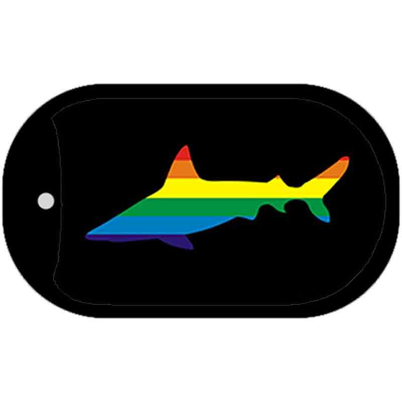 Shark Rainbow Novelty Metal Dog Tag Necklace DT-4744 image
