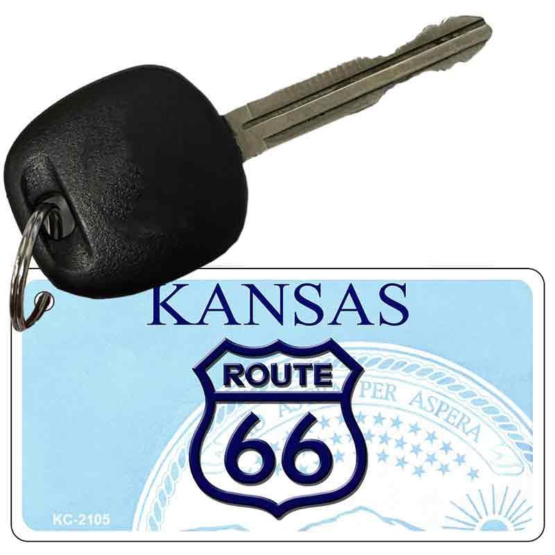 Kansas Shield Route 66 Novelty Aluminum Key Chain KC-2105 image