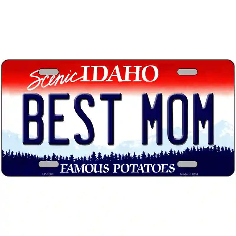 Best Mom Idaho Metal Novelty License Plate image