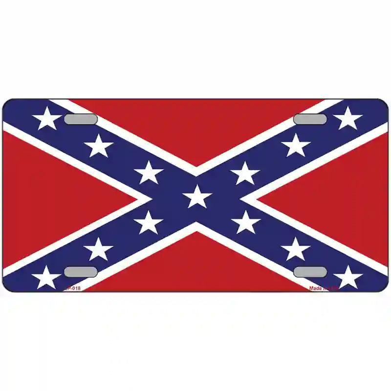 Confederate Flag Novelty Metal License Plate image