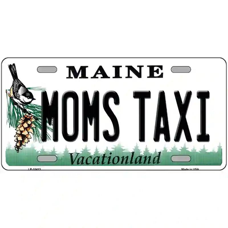 Moms Taxi Maine Metal Novelty License Plate image