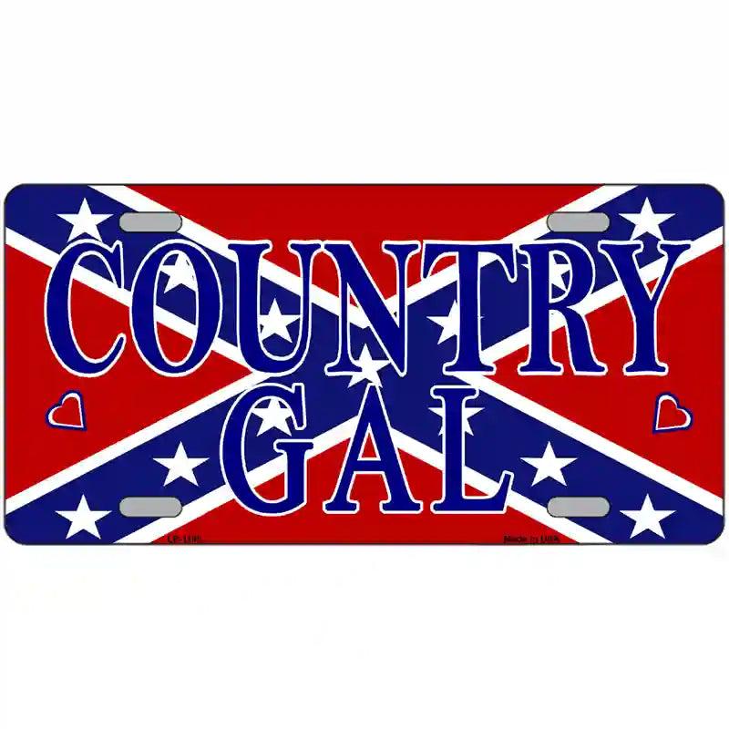 Confederate Country Gal Novelty Metal License Plate image
