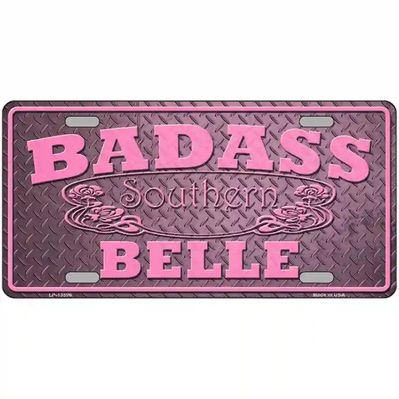 Badass Southern Belle Novelty Metal License Plate Tag image