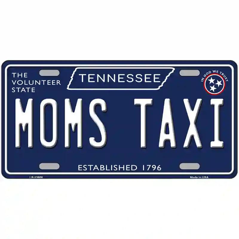 Moms Taxi Tennessee Blue Novelty Metal License Plate Tag image