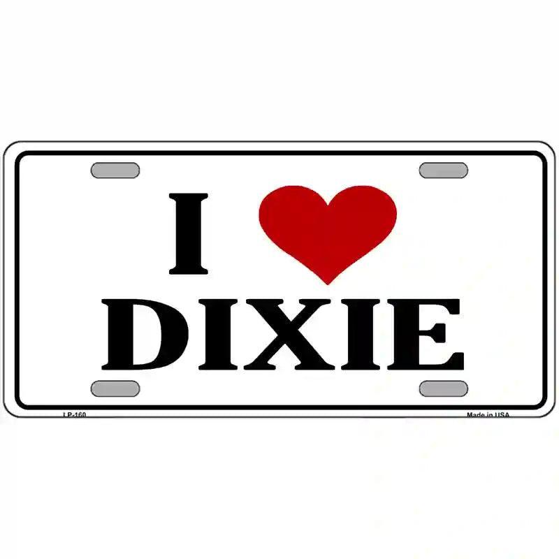 I Love Dixie Novelty Metal License Plate image