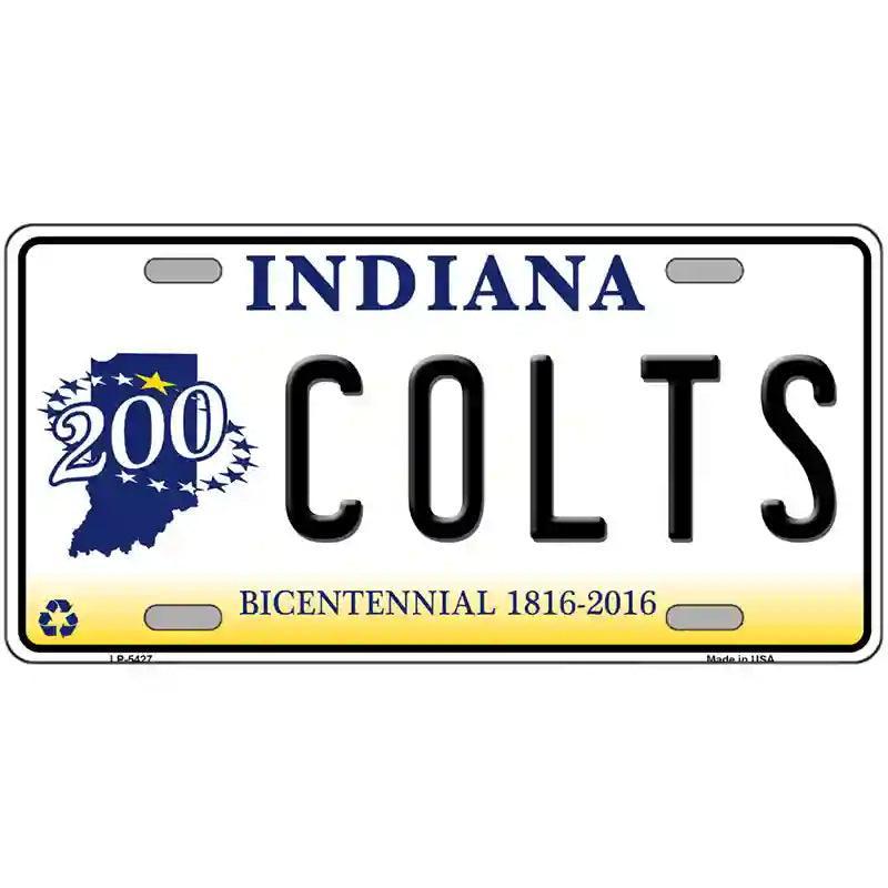 Colts Indiana Bicentennial Novelty Metal License Plate image