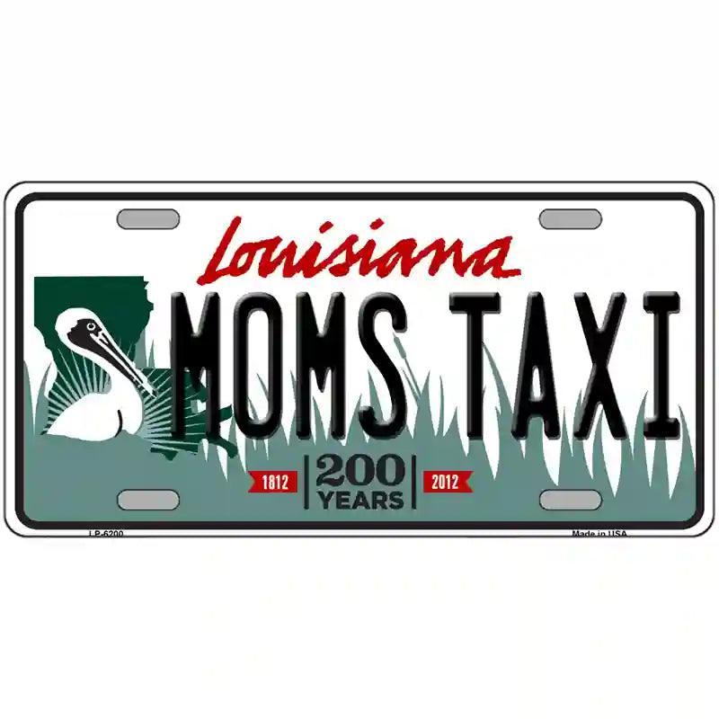 Moms Taxi Louisiana Novelty Metal License Plate image