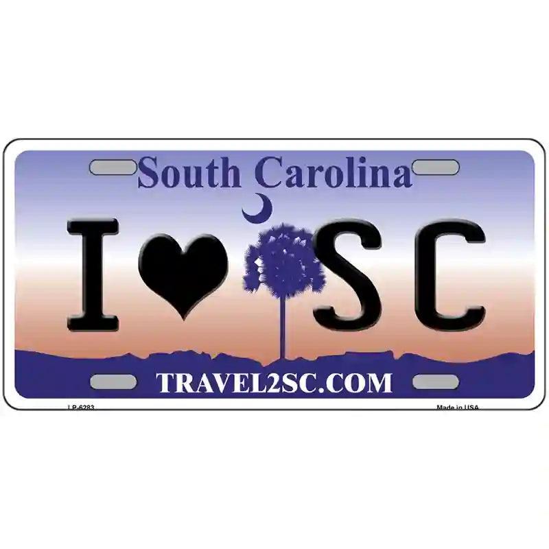 I Love South Carolina Novelty Metal License Plate image