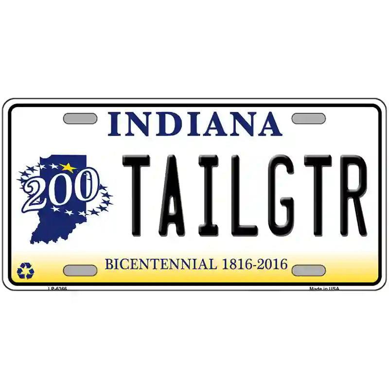Tailgtr Indiana Bicentennial Novelty Metal License Plate image