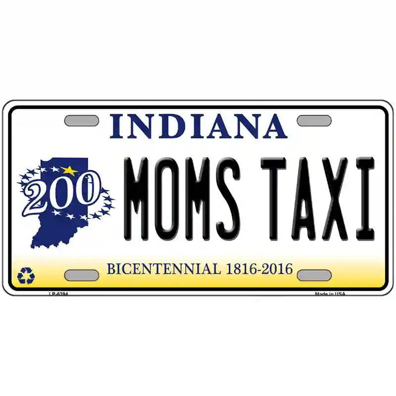 Moms Taxi Indiana Novelty Metal License Plate image