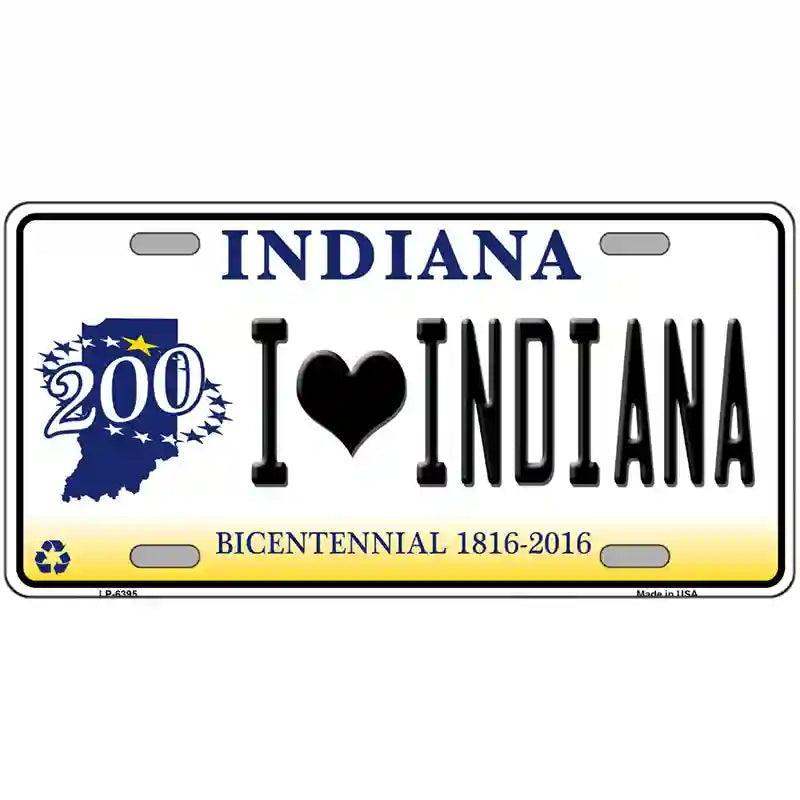 I Love Indiana Novelty Metal License Plate image
