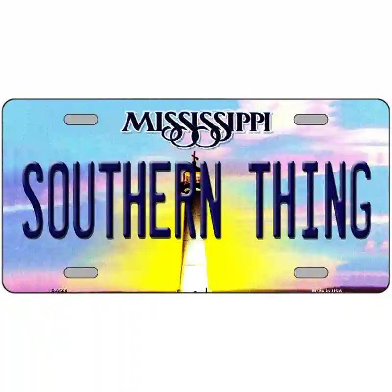 Southern Thing Mississippi Novelty Metal License Plate image