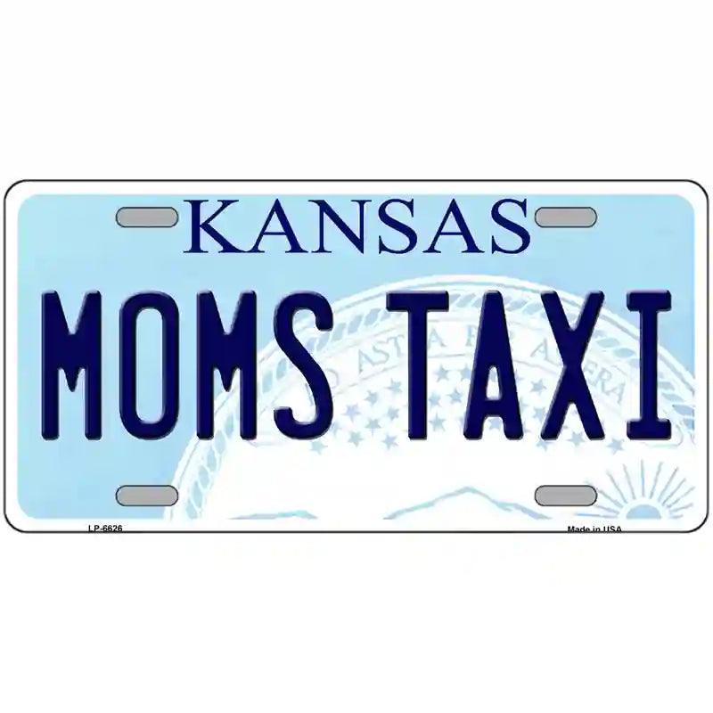 Moms Taxi Kansas Novelty Metal License Plate image