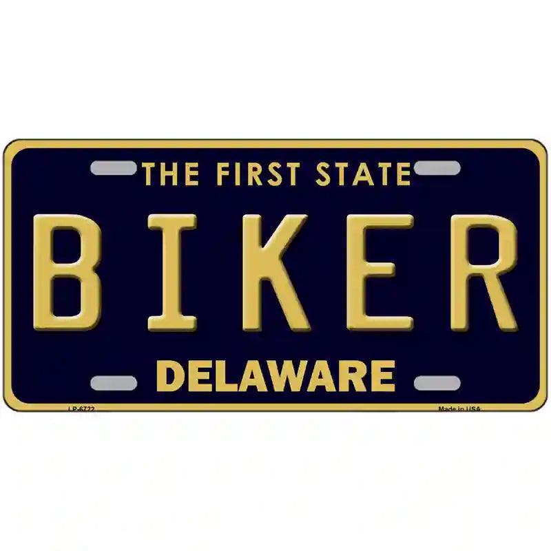 Biker Delaware Novelty Metal License Plate image