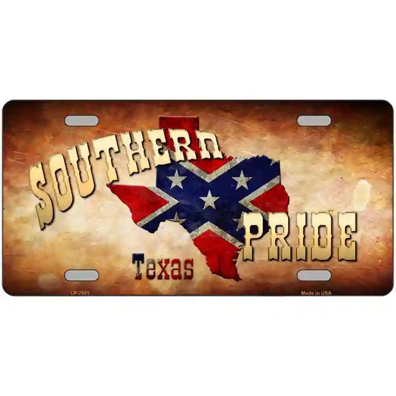 Southern Pride Texas Novelty Metal License Plate image