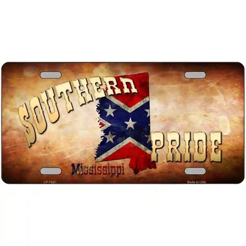 Southern Pride Mississippi Novelty Metal License Plate image