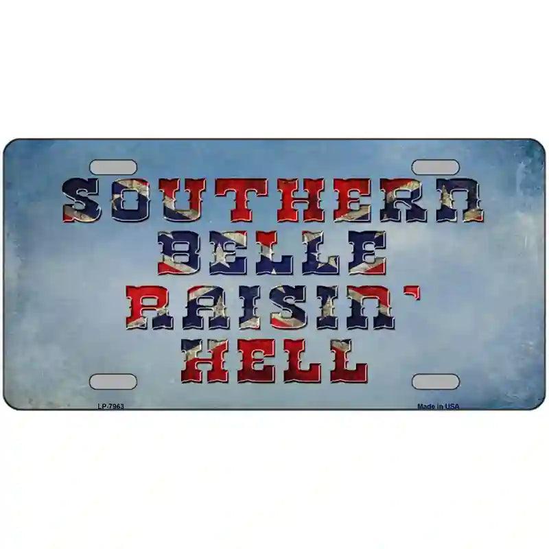 Southern Bell Raisin Hell Novelty Metal License Plate image