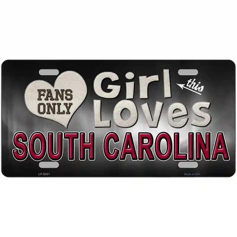 This Girl Loves South Carolina Novelty Metal License Plate image