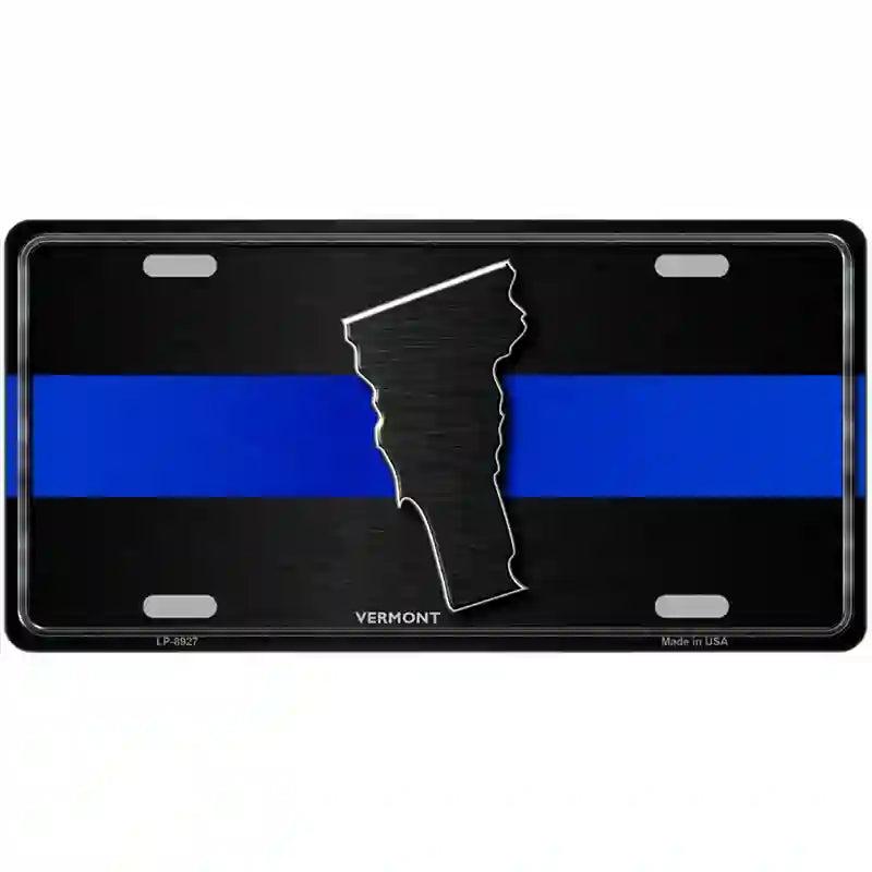Vermont Thin Blue Line Metal Novelty License Plate