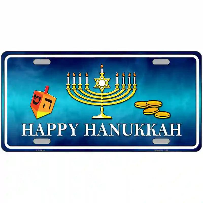 Happy Hanukkah Novelty Metal License Plate image
