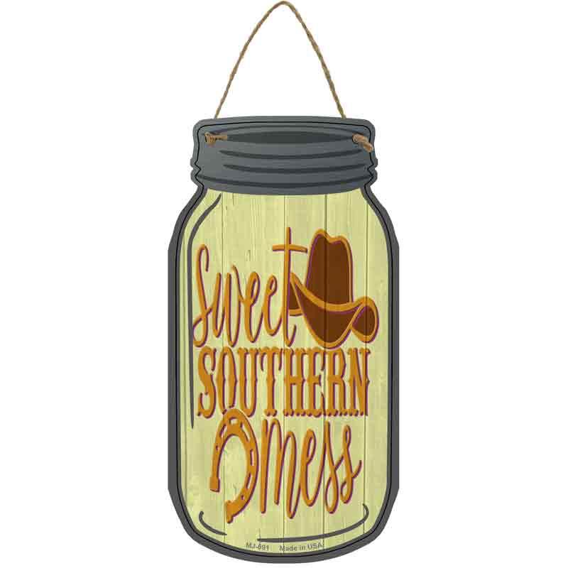 Sweet Southern Mess Novelty Metal Mason Jar Sign image