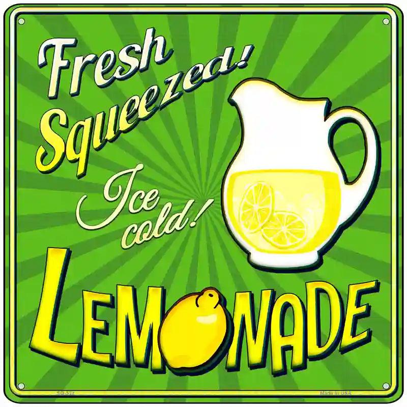 Fresh Squeezed Ice Cold Lemonade Novelty Square Sign image