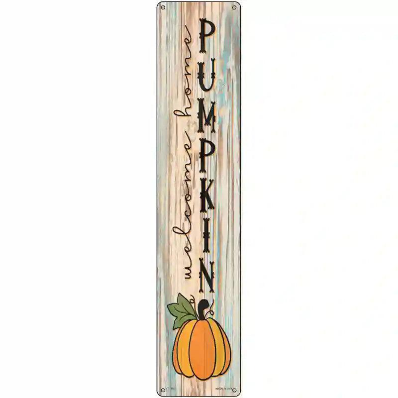 Welcome Home Pumpkin Novelty Metal Street Sign image