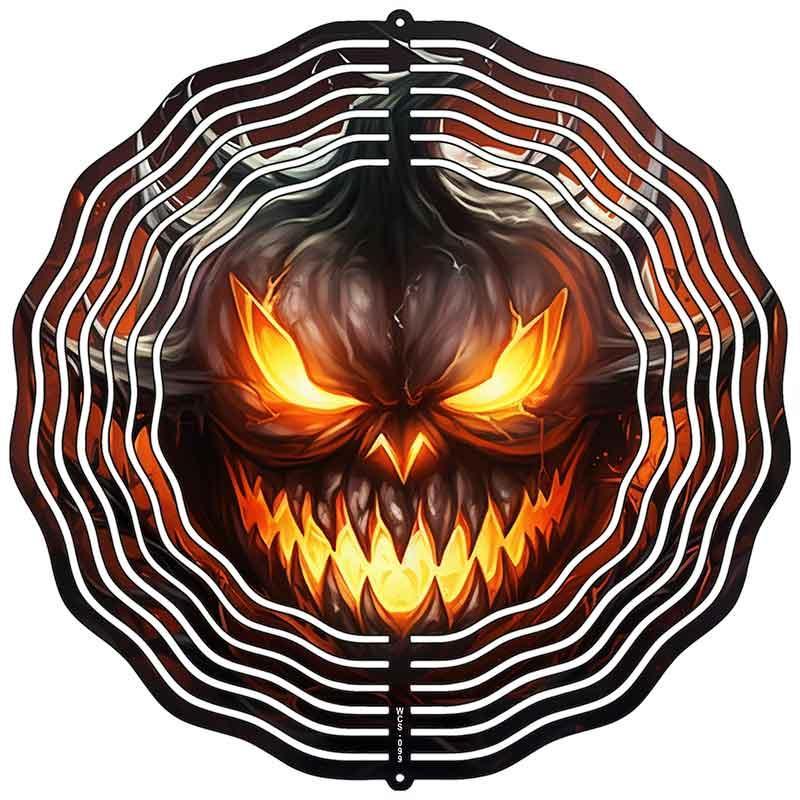 Halloween Dark Scary Pumpkin Novelty Metal Wind Spinner image