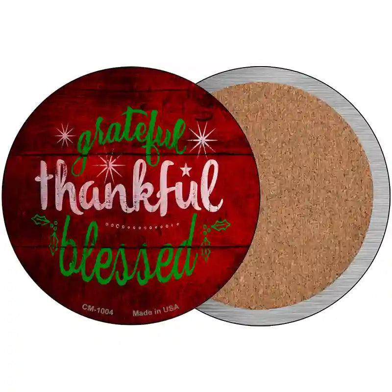 Grateful and Blessed Novelty Circle Coaster Set of 4 image