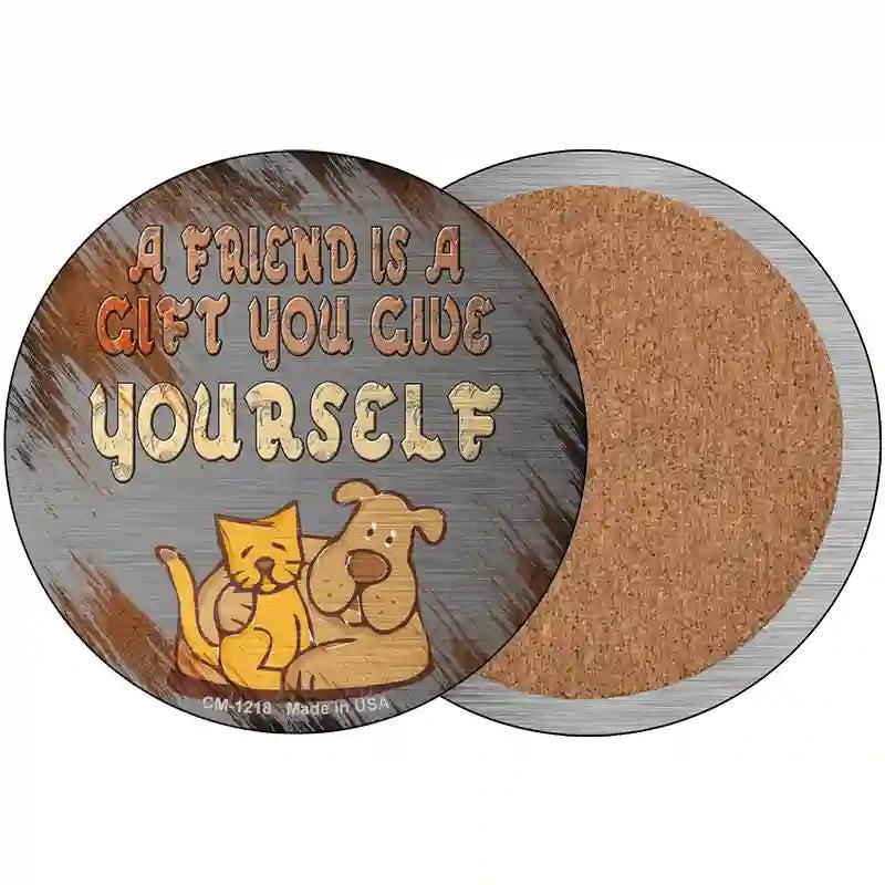A Friend Is A Gift Novelty Circle Coaster Set of 4 image