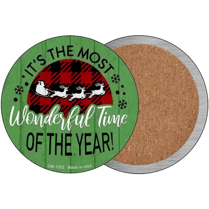 Most Wonderful Time Novelty Circle Coaster Set of 4 image