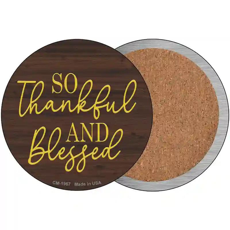 So Thankful And Blessed Novelty Circle Coaster Set of 4 image