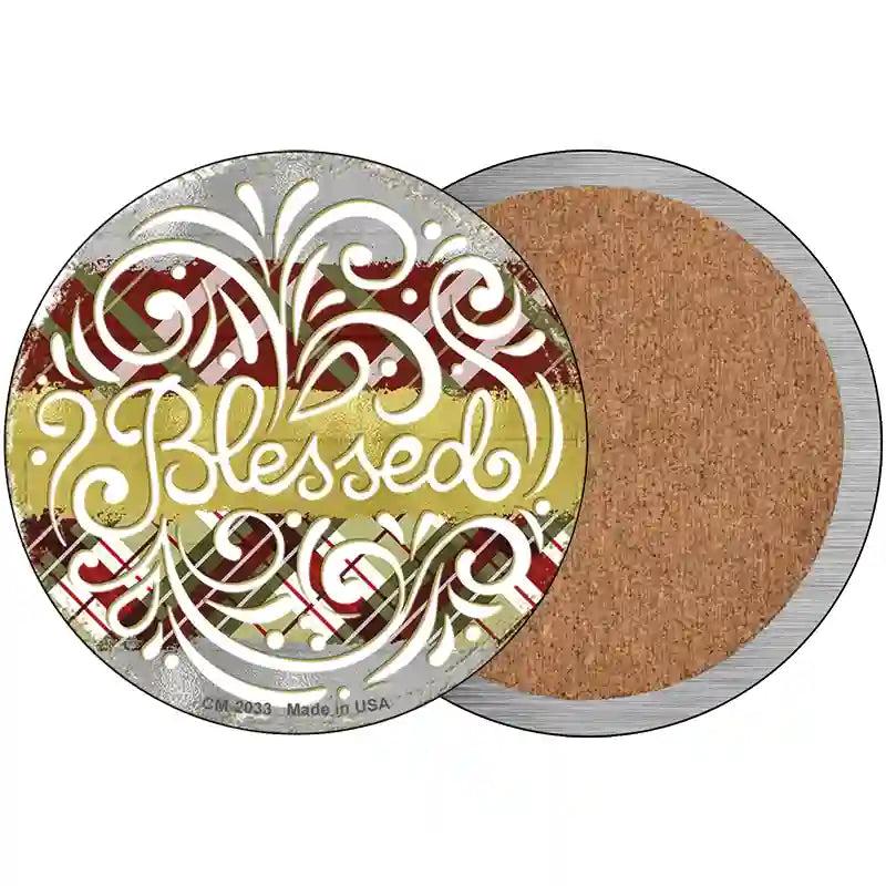 Blessed Christmas Novelty Circle Coaster Set of 4 image