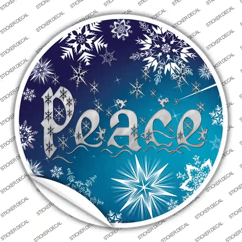 Peace Blue Novelty Circle Sticker Decal image