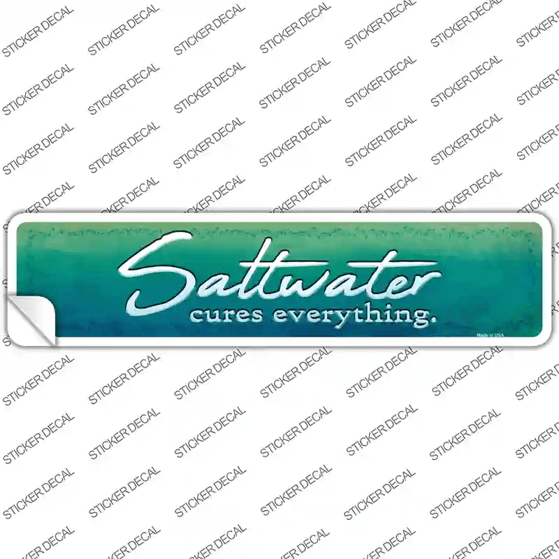 Saltwater Cures Everything Novelty Narrow Sticker Decal image