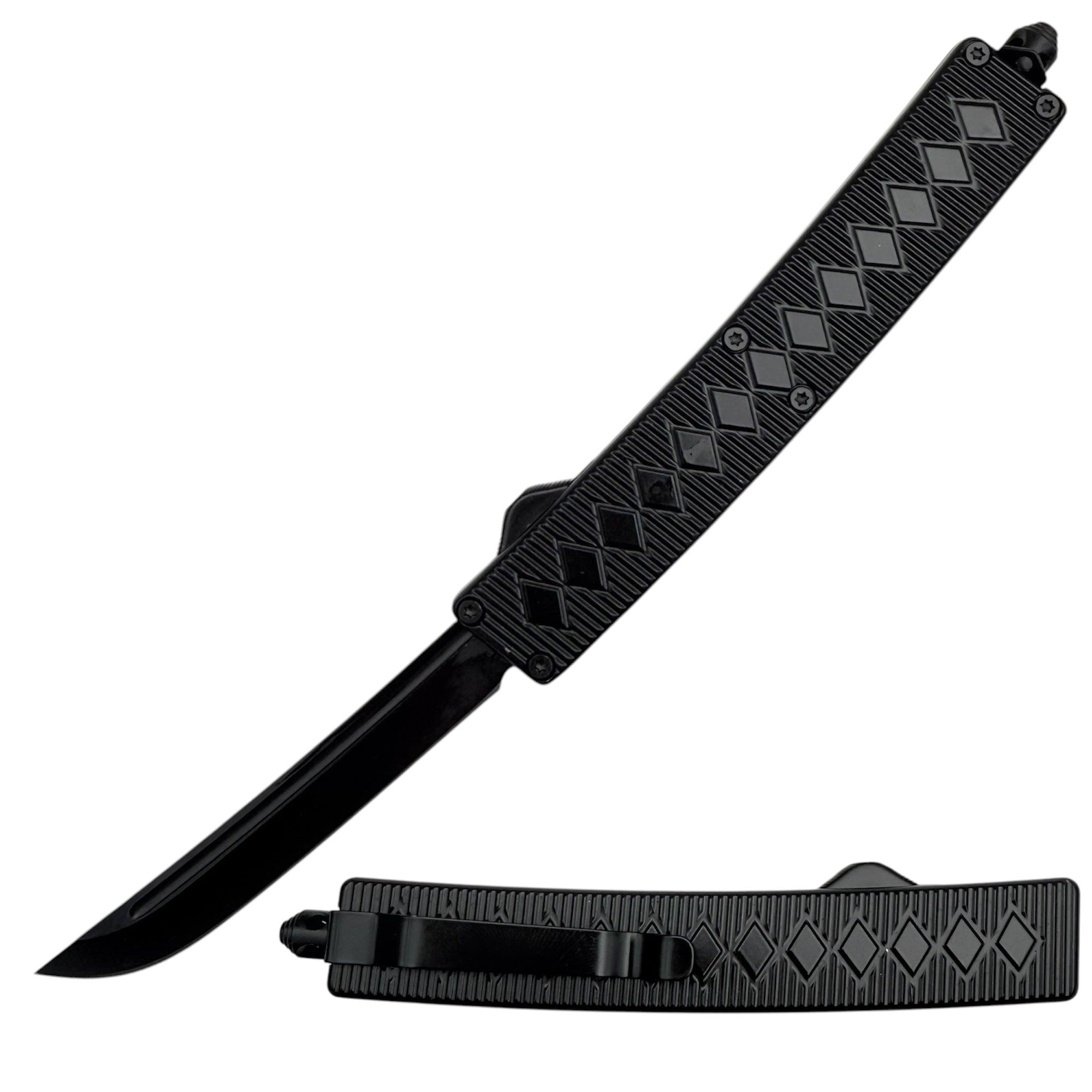 Diamond Grip Tactical Knife OTF Black image