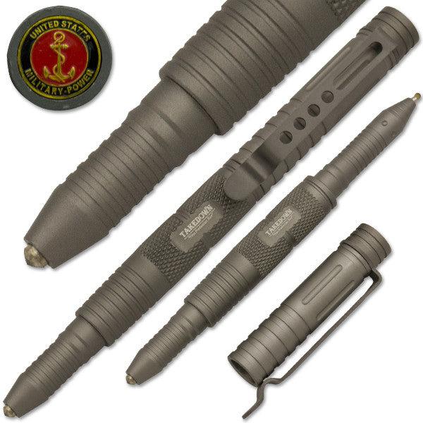 Military-Power Tactical Public Safety Tool & Pen Survival Tip Pen Grey