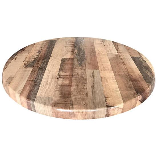 OfficeSource Robust Collection 30'' Round Indoor or Outdoor Table Top - Rustic image