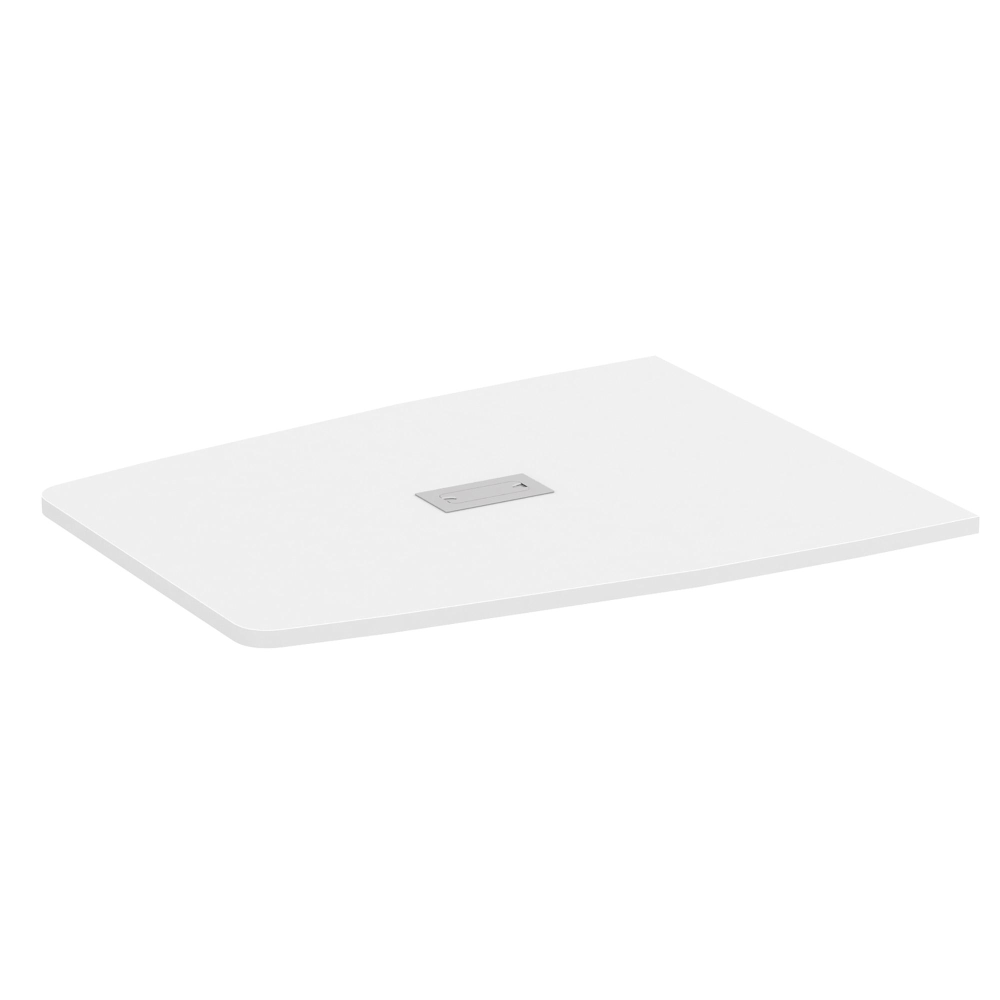 OfficeSource | Conference/Multi-Purpose Tables | Half Boat Shape Top - Requires Base - 60.5'' - White image